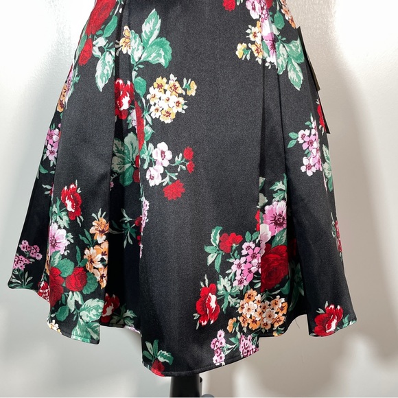 B.Smart Black Red Green Floral Sweetheart Neck Spaghetti Strap Party Dress 9 - Picture 6 of 12